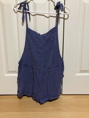 Blue Tie-Shoulder Romper Aberombie & Fitch
